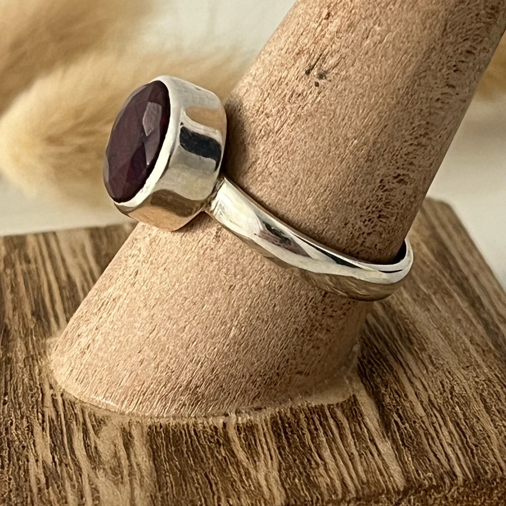 Solid 925 Sterling Silver Ruby Gemstone Ring Size… - image 3